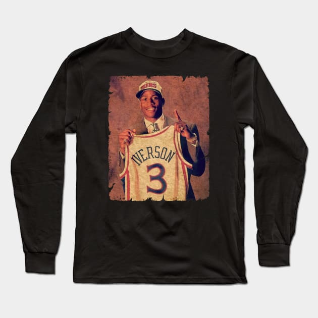 '96 draft!' Allen Iverson Long Sleeve T-Shirt by MJ23STORE